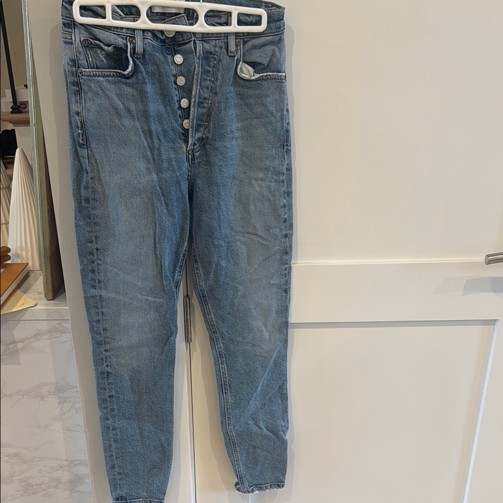 Agolde Blue High Rise Jeans Classic Denim